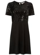 Dorothy Perkins Petite Black Sequin Skater Dress