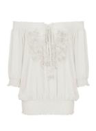 Dorothy Perkins *quiz Cream Chiffon Flower Applique Top