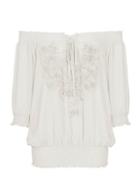 Dorothy Perkins *quiz Cream Chiffon Flower Applique Top