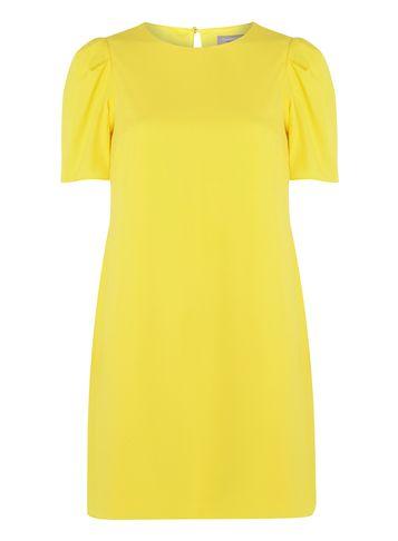 Dorothy Perkins Petite Yellow Puff Sleeve Shift Dress