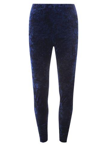 Dorothy Perkins Navy Crushed Velvet Leggings