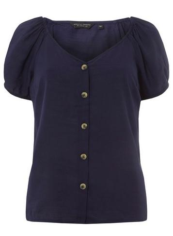 Dorothy Perkins Navy Button Through Top