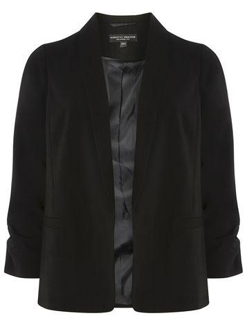 Dorothy Perkins Black Ruche Sleeve Blazer