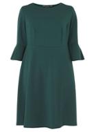 Dorothy Perkins Dp Curve Green Liverpool Fit And Flare Dress