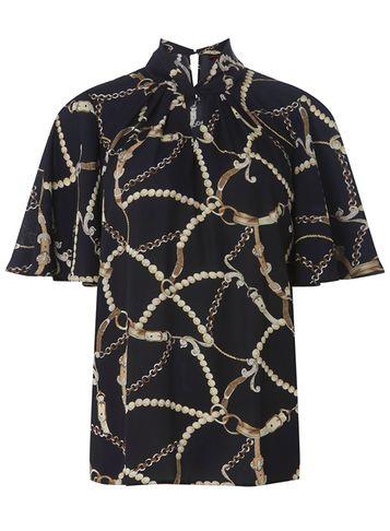Dorothy Perkins Black Chain Twist Neck Top