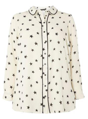 Dorothy Perkins *dp Curve Black Star Print Pipe Shirt