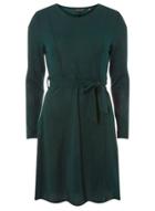 Dorothy Perkins Green Tie Waist Cut And Sew Fit And Flare Dress
