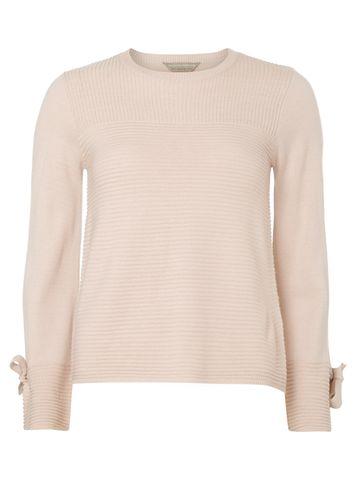 Dorothy Perkins Petite Pink Ribbed Tie Sleeve Jumper