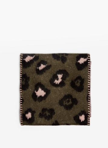 Dorothy Perkins Khaki And Pink Leopard Print Scarf