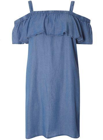 Dorothy Perkins Cold Shoulder Denim Tencel Dress