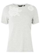 Dorothy Perkins Grey Lace Applique T-shirt