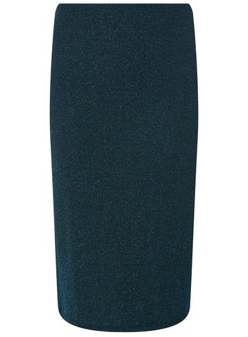 Dorothy Perkins Teal Glitter Pencil Skirt