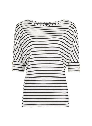 Dorothy Perkins Ivory Stripe Print Button Detail Top