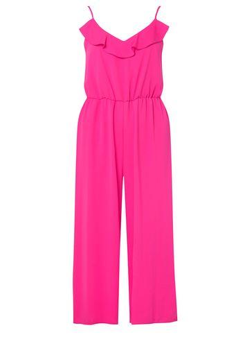 Dorothy Perkins Petite Magenta Ruffle Jumpsuit
