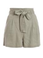 Dorothy Perkins *quiz Khaki Linen Paper Bag Shorts