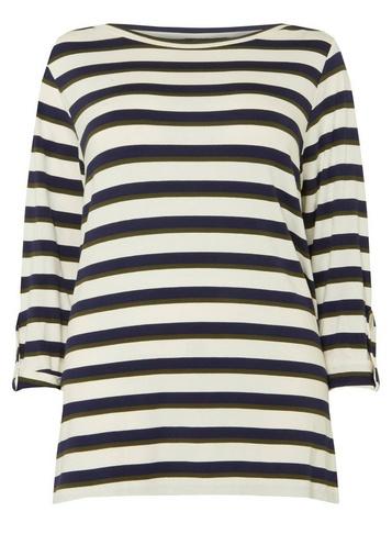 Dorothy Perkins *dp Curve Multi Colour Stripe Pearl Cuff Top