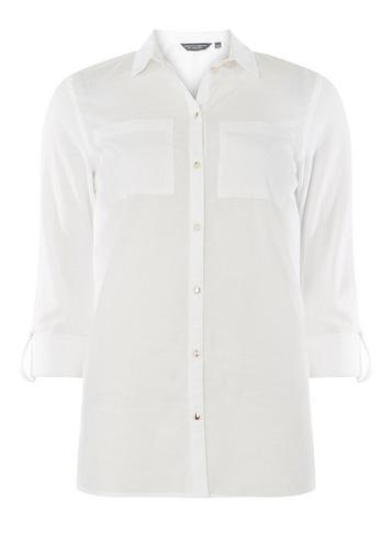 Dorothy Perkins *tall White Slub Shirt