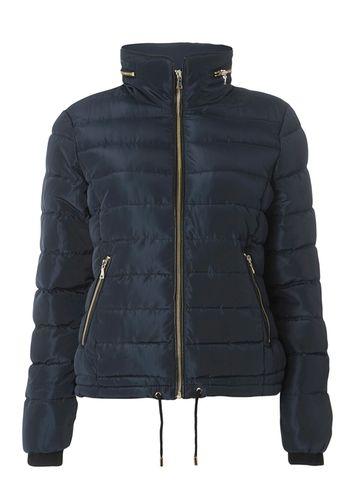 Dorothy Perkins Navy Zip Collar Padded Jacket