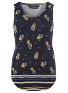 Dorothy Perkins Navy Pansy Floral Printed Vest