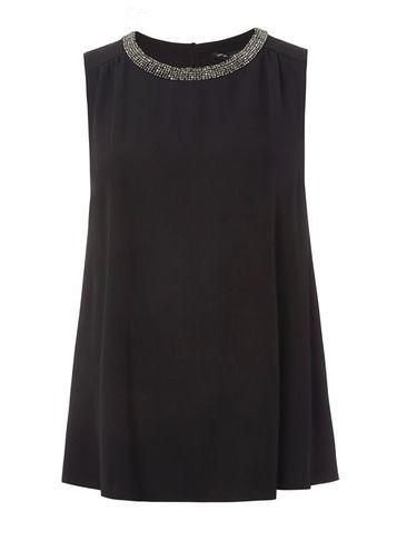 Dorothy Perkins Black Wrap Back Top