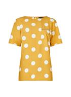 Dorothy Perkins Yellow Spot Print Zip Pocket Top