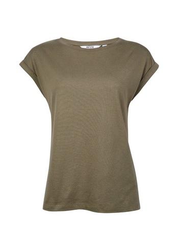 Dorothy Perkins Petite Khaki Roll Sleeve T-shirt