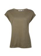 Dorothy Perkins Petite Khaki Roll Sleeve T-shirt