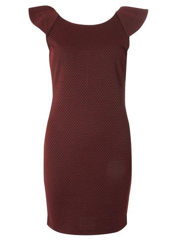 Dorothy Perkins *vila Burgundy Frill Back Bodycon Dress