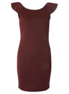Dorothy Perkins *vila Burgundy Frill Back Bodycon Dress