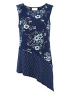 Dorothy Perkins *roman Originals Spot Floral Asymmetric Top