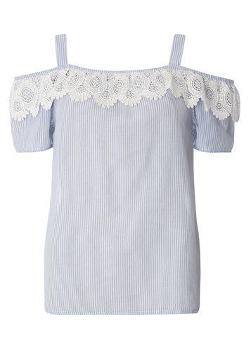 Dorothy Perkins Scallop Lace Cold-shoulder Top