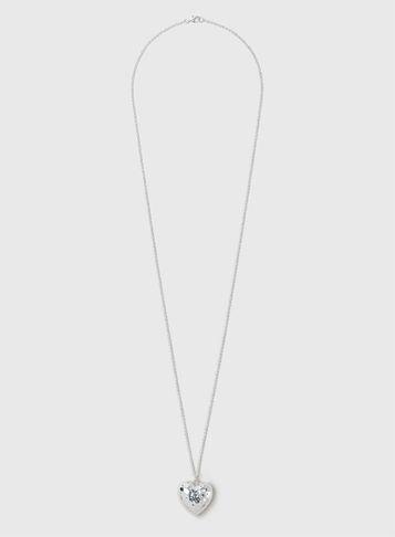 Dorothy Perkins Silver Hammered Heart Necklace