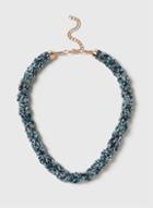 Dorothy Perkins Blue Seed Bead Plait Necklace