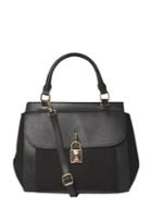 Dorothy Perkins Black Top Handle Lock Tote Bag