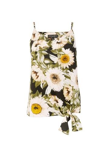 Dorothy Perkins Yellow Sunflower Print Tie Side Camisole Top