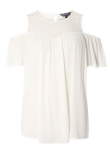 Dorothy Perkins *tall Ivory Chevron Yoke Top