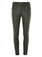 Dorothy Perkins Khaki Zip Coated Frankie- Super Skinny Fit Jeans