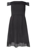 Dorothy Perkins Black Bardot Lace Fit & Flare Dress