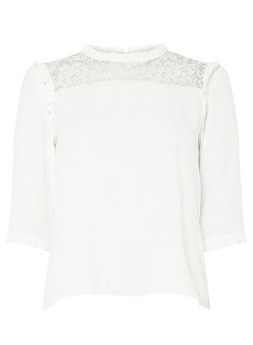 Dorothy Perkins Petite White Lace Yoke Top