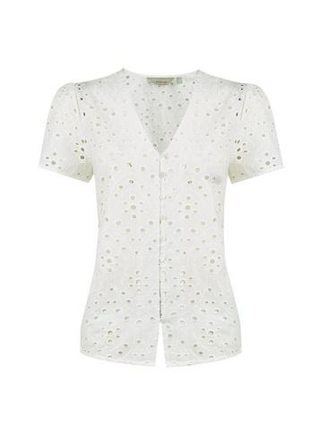 Dorothy Perkins Petite Ivory Broderie Top