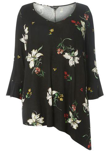Dorothy Perkins Dp Curve Black V-neck A-line Tunic