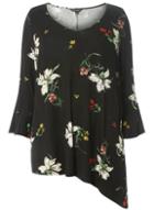 Dorothy Perkins Dp Curve Black V-neck A-line Tunic