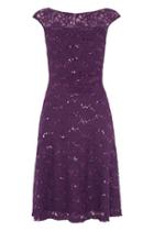 Dorothy Perkins *roman Originals Purple Fit And Flare Dress