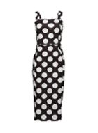 Dorothy Perkins *black Ivory Spotted Bodycon Dress