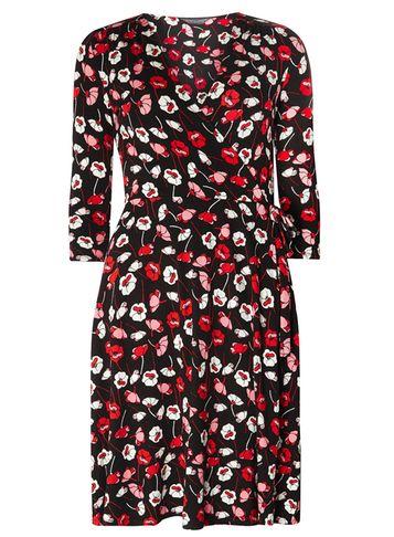 Dorothy Perkins *tall Red Poppy Print Wrap Dress