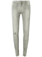 Dorothy Perkins *tall Grey Rip 'darcy' Ankle Grazer Jeans