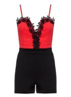 Dorothy Perkins *quiz Lace Trim Playsuit