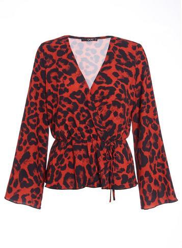 Dorothy Perkins *quiz Red Leopard Print Top