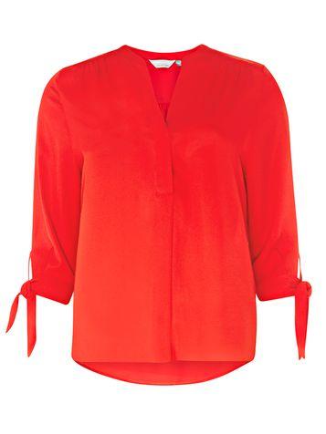 Dorothy Perkins Petite Red Tie Sleeve Shirt