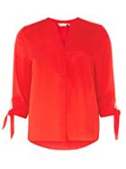 Dorothy Perkins Petite Red Tie Sleeve Shirt